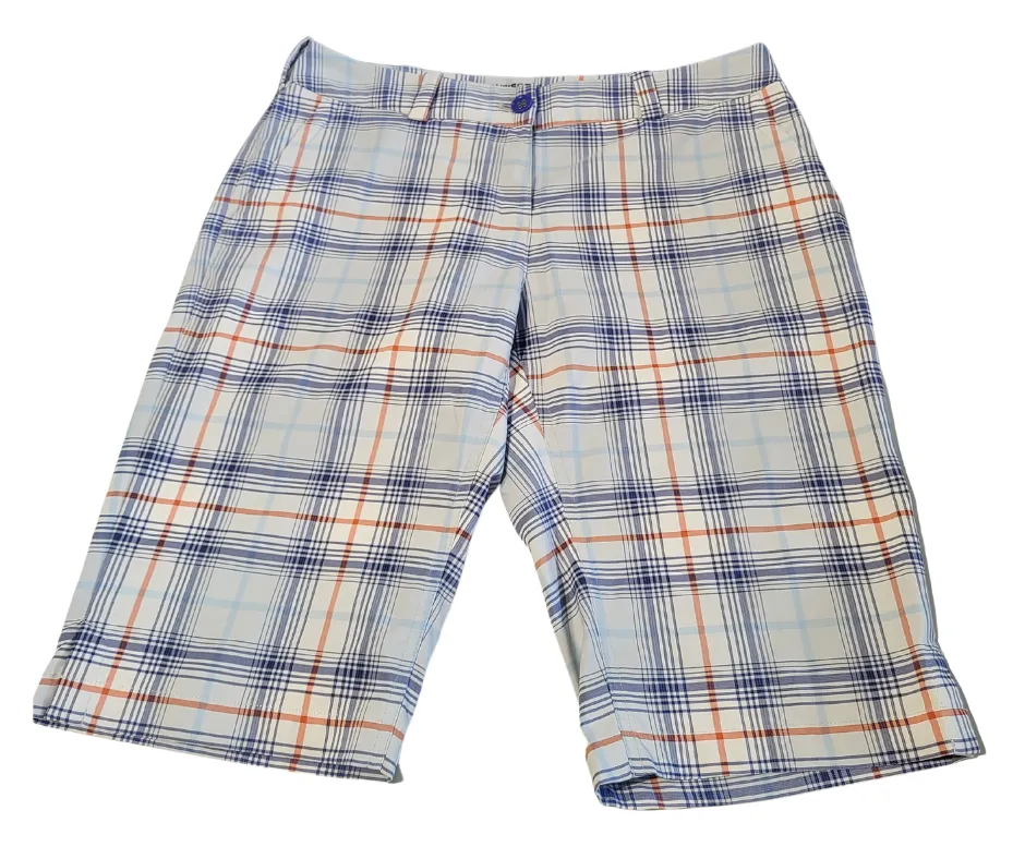 Nike Golf Blue Plaid Long Shorts Size 8 MSP$70