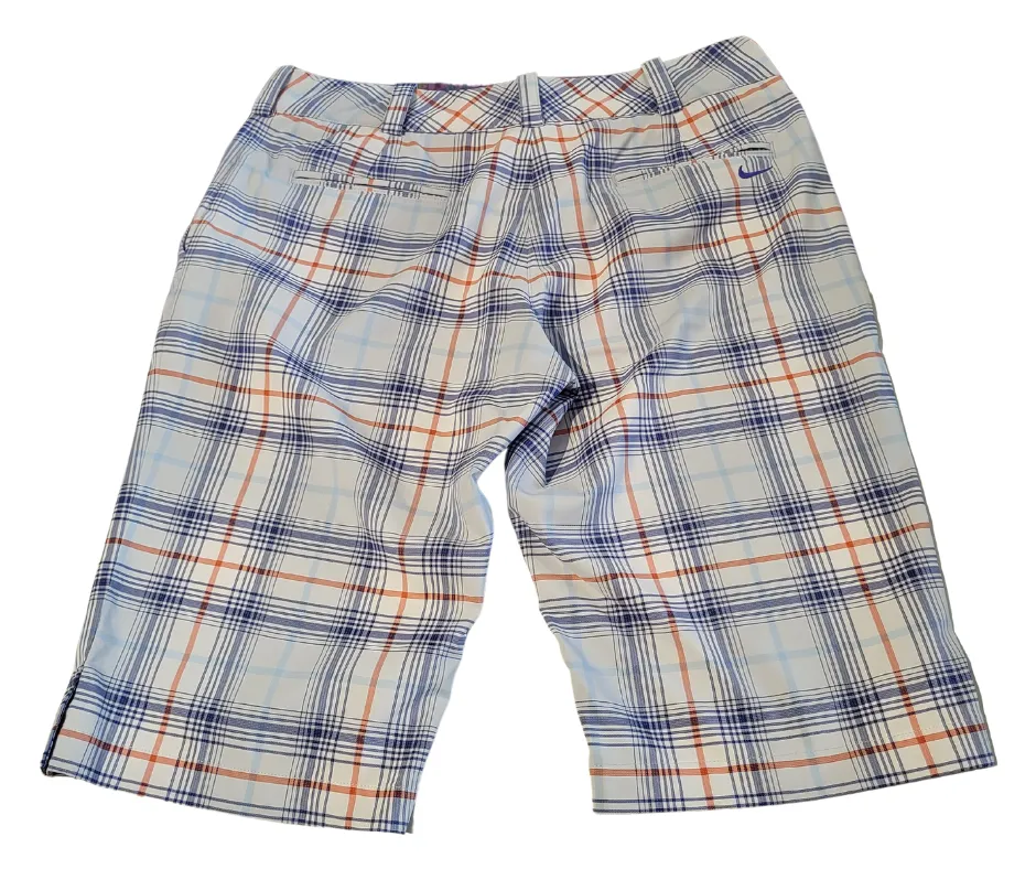 Nike Golf Blue Plaid Long Shorts Size 8 MSP$70