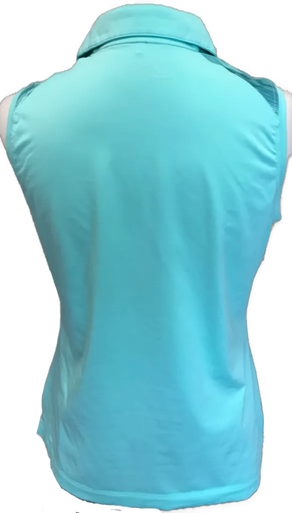 Nike Golf Women's Green Brushstrokes Print Sleeveless Polo w/ Logo Size M MSP$60