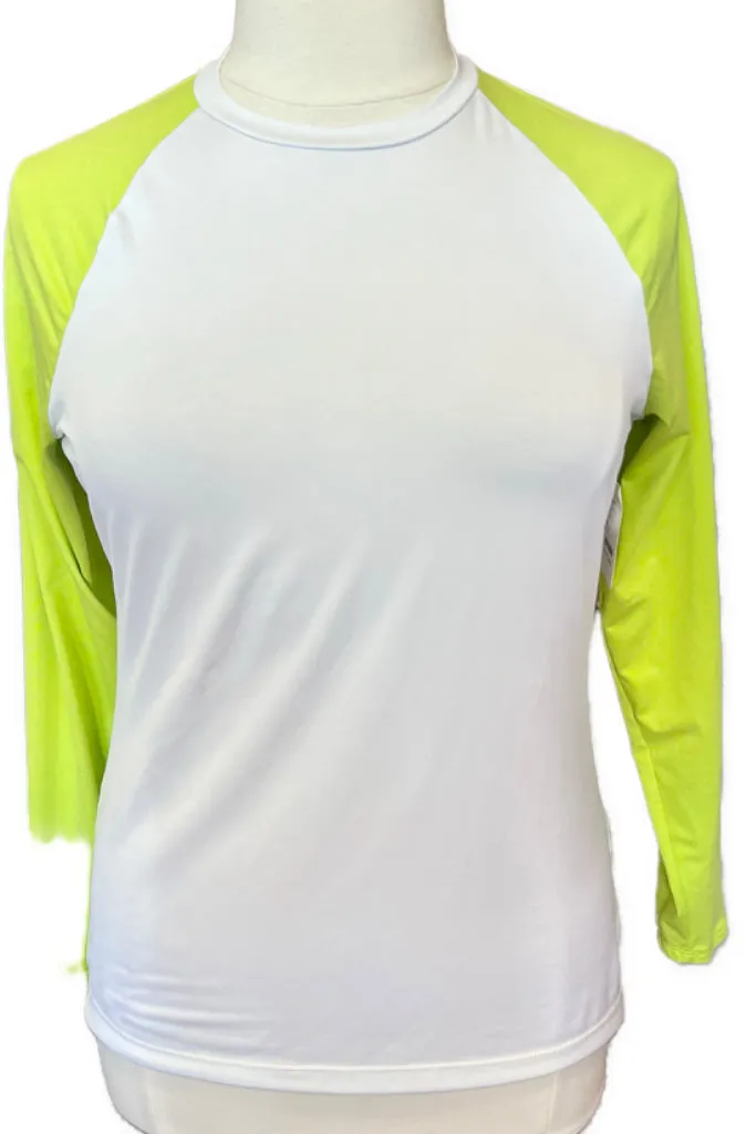 Nike, Lime green and white long sleeve, Size XL