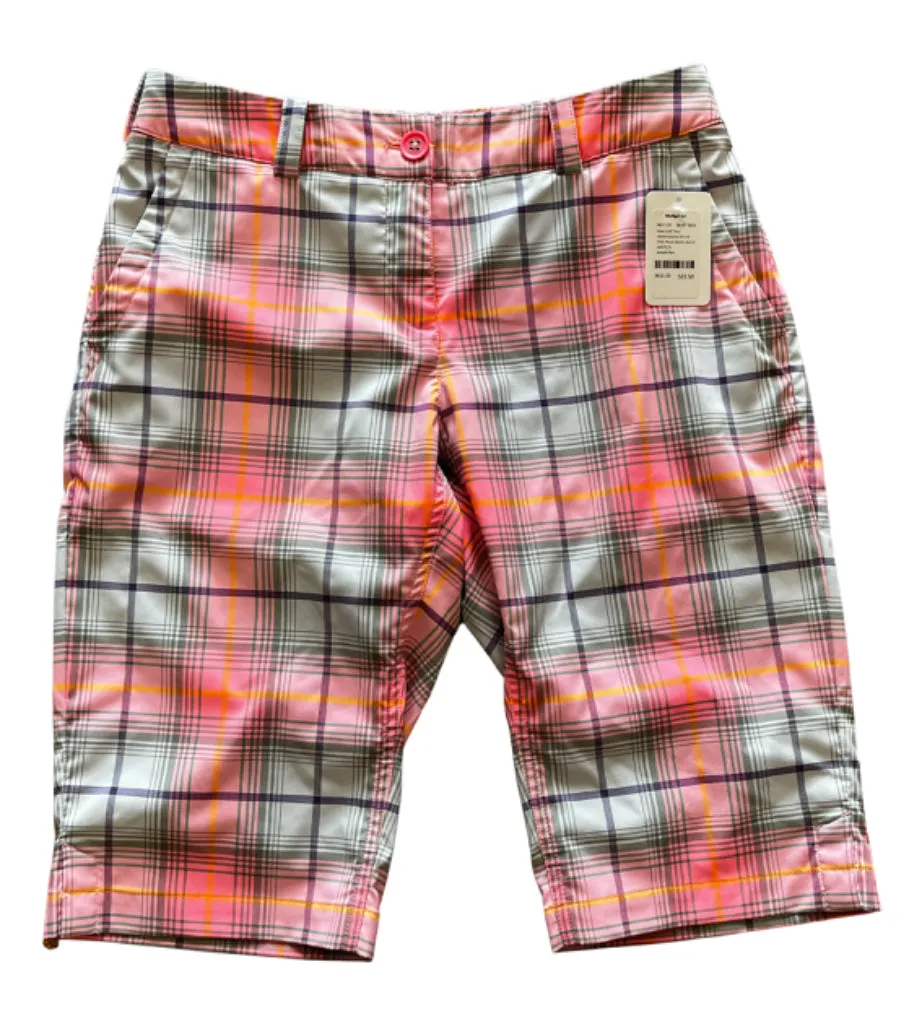 Nike Women's Golf Tour Performance Dri-Fit Pink Plaid Shorts Size 4 MSP$70