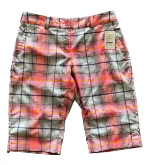 Nike Women's Golf Tour Performance Dri-Fit Pink Plaid Shorts Size 4 MSP$70