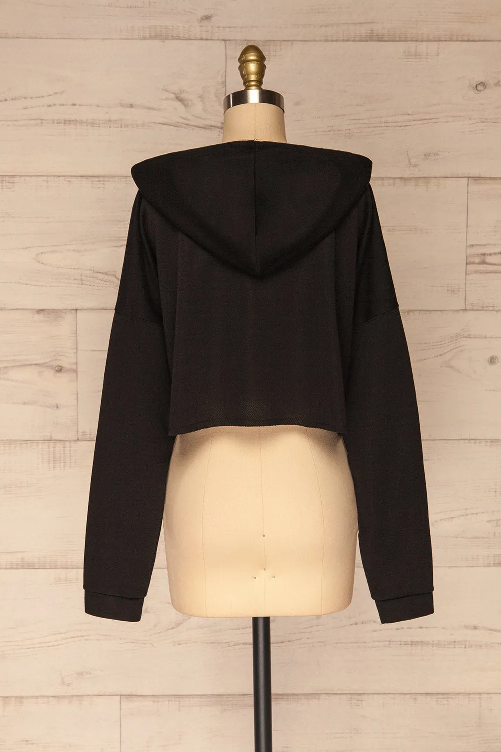 Nimegen | Black Cropped Hoodie