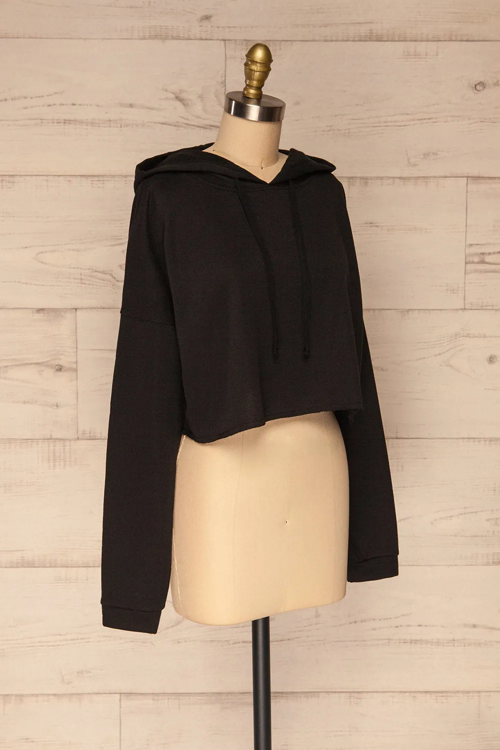 Nimegen | Black Cropped Hoodie