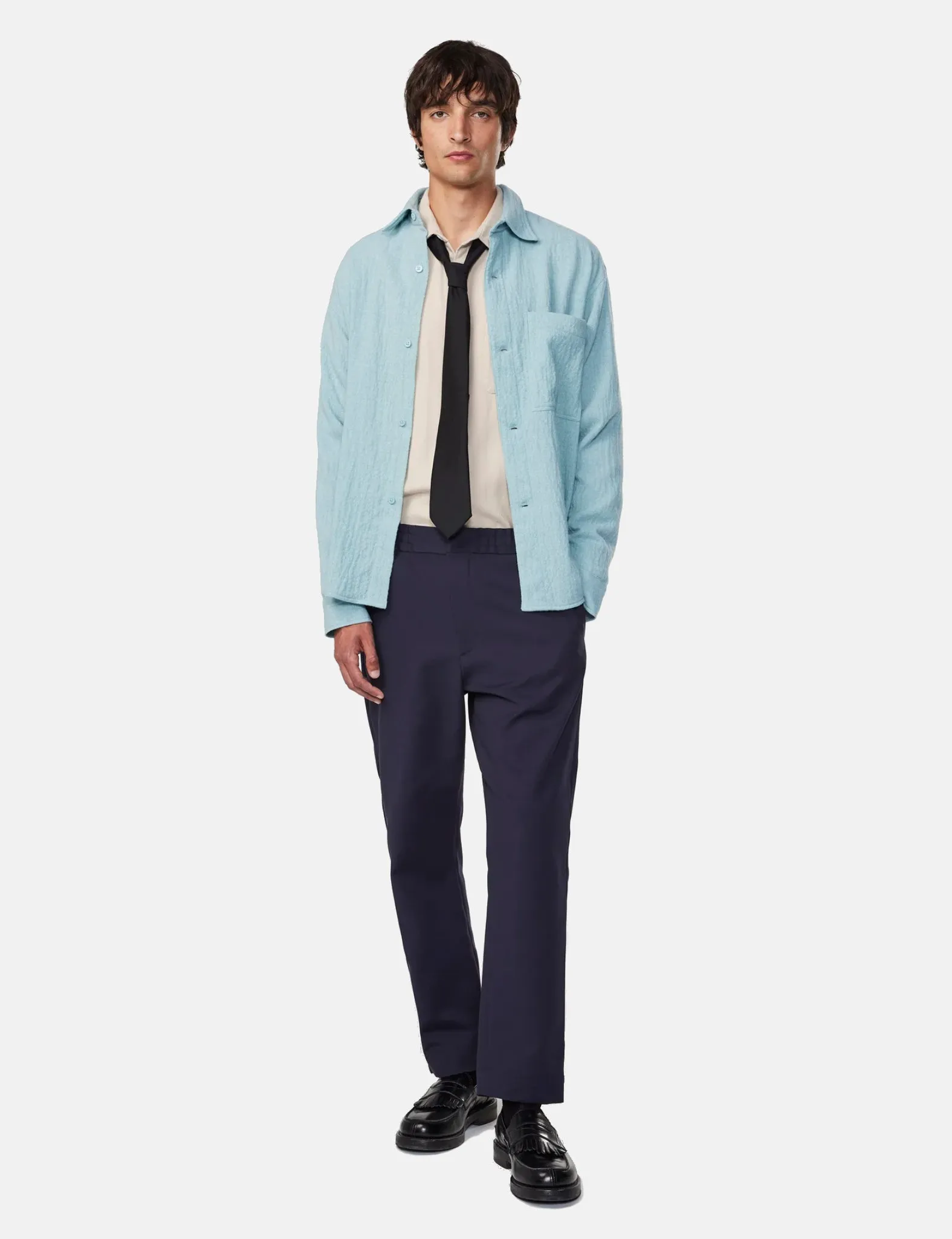 NN07 Adwin Wool Blend Overshirt (Relaxed Fit) - Olympic Blue