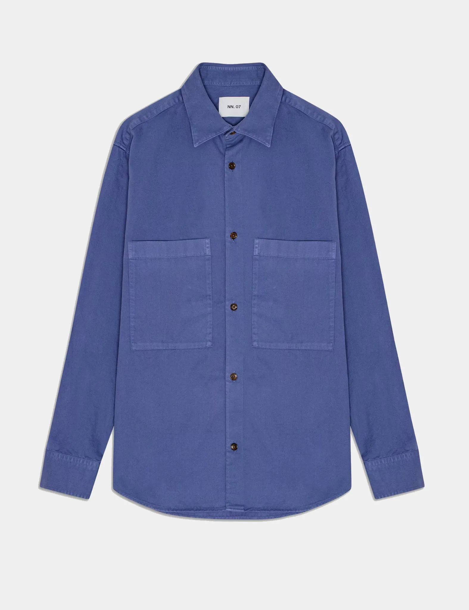 NN07 Freddy Over Shirt (Cotton Twill) - Grey Blue