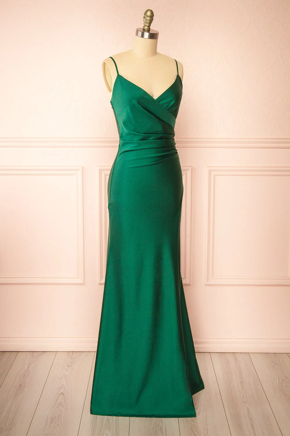 Nyra Green | Mermaid Dress w/ Wrapped Bodice