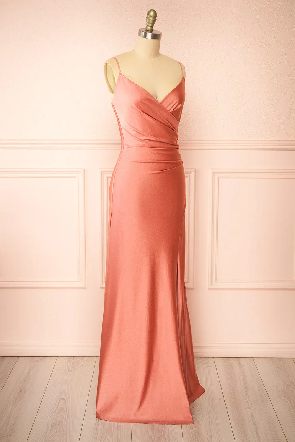Nyra Pink | Mermaid Dress w/ Wrapped Bodice