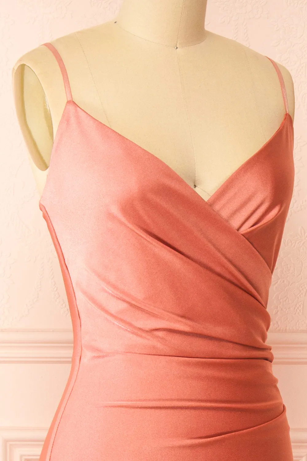 Nyra Pink | Mermaid Dress w/ Wrapped Bodice