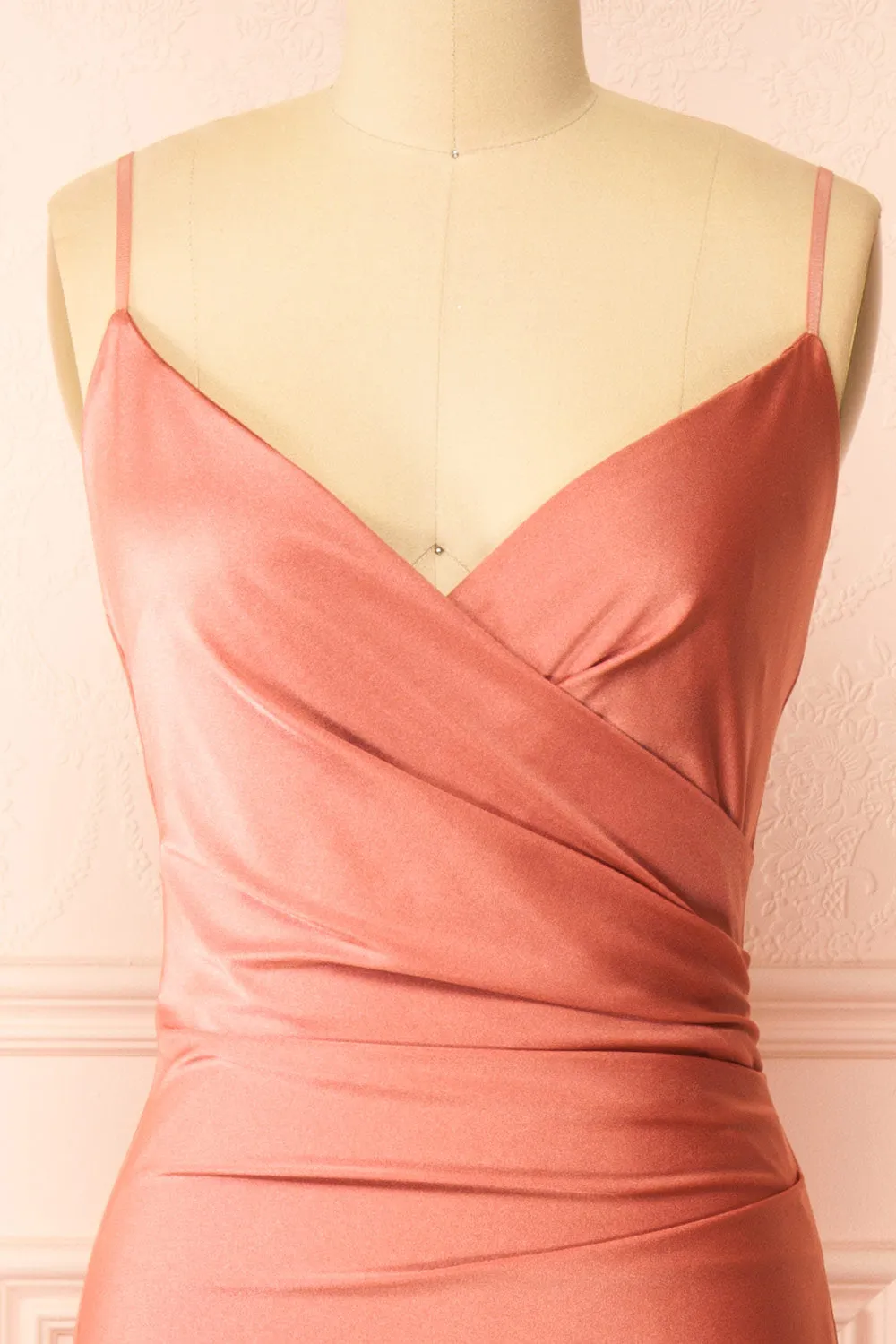 Nyra Pink | Mermaid Dress w/ Wrapped Bodice
