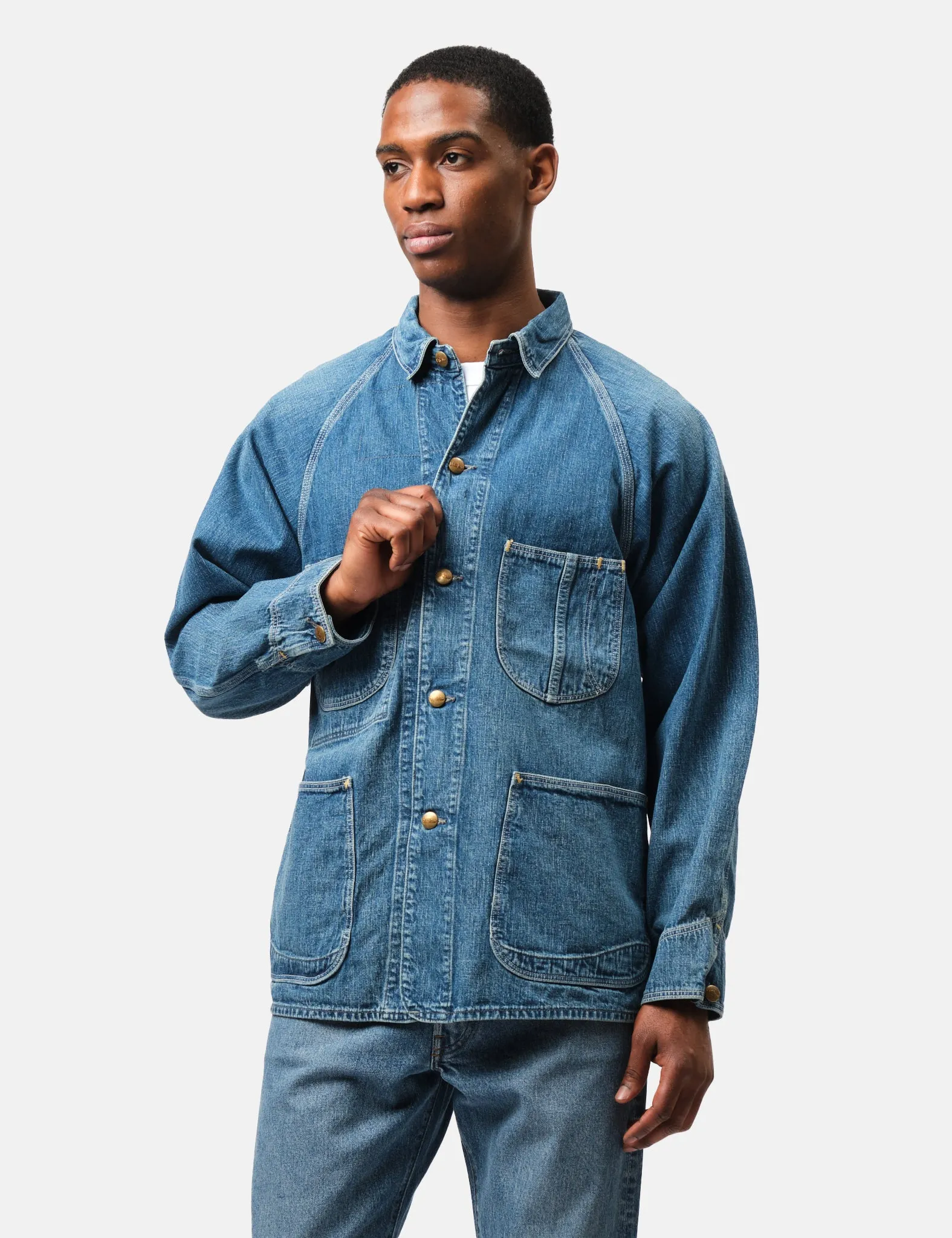 orSlow 1950's Coverall Jacket - Blue, Used Wash