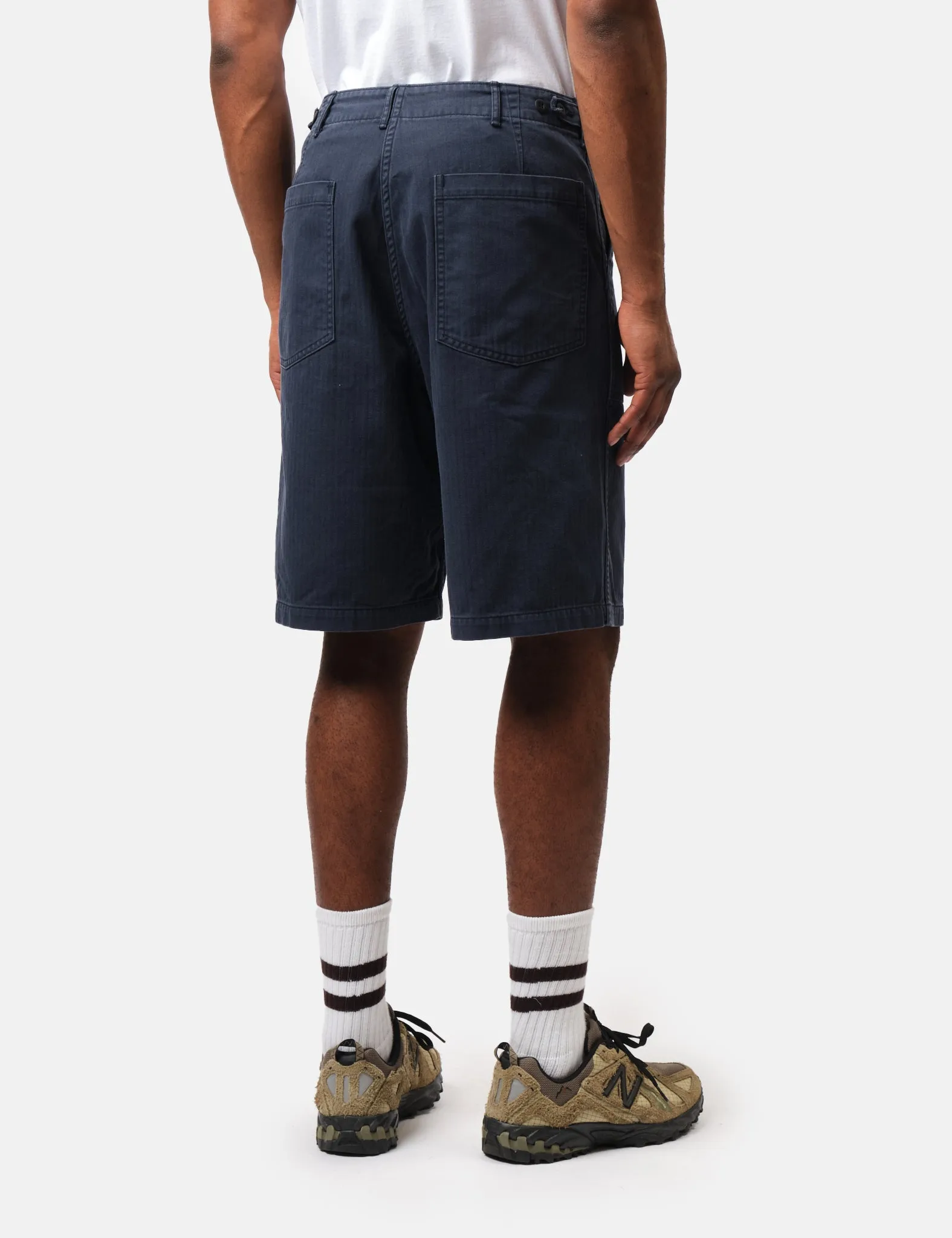 orSlow Fatigue Shorts (Herringbone Twill) - Navy Blue