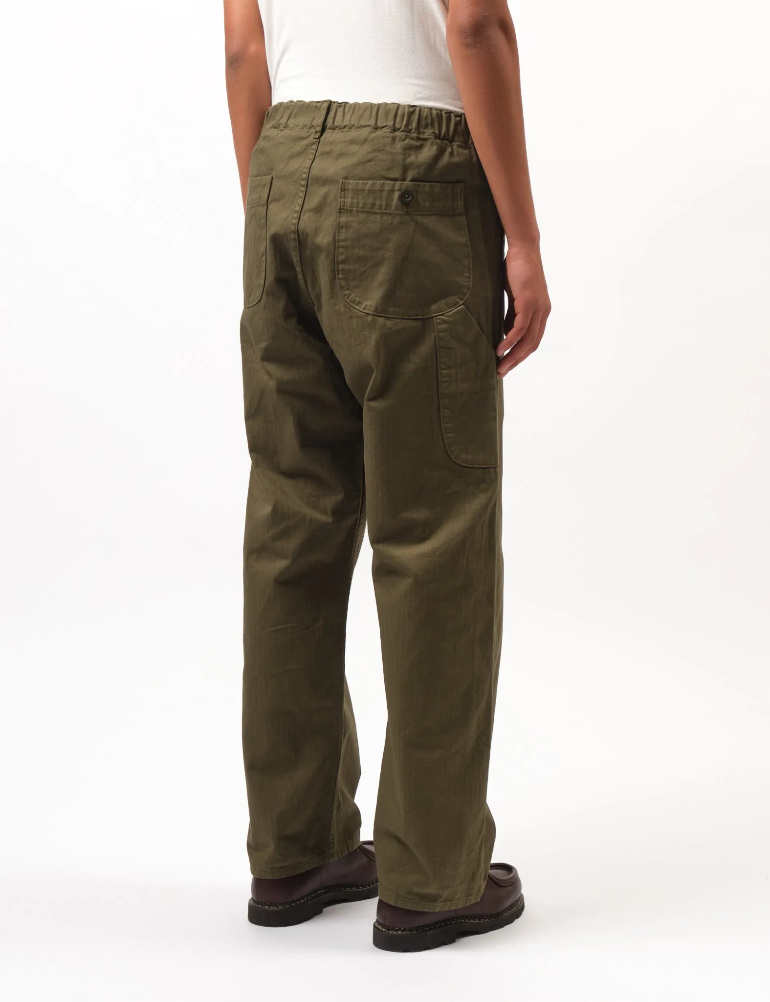 orSlow Wide Fit French Work Pants (Unisex) - Army Green