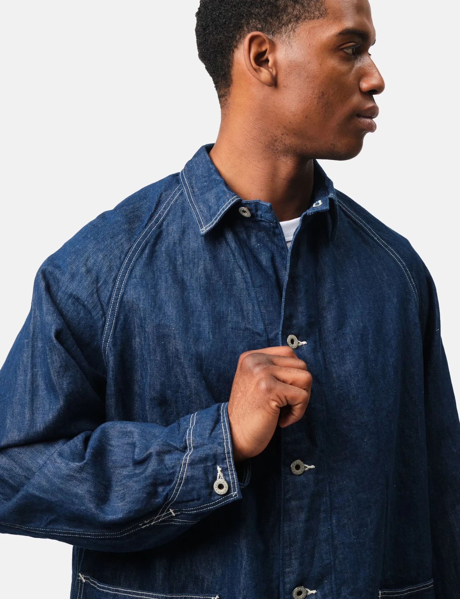 orSlow WWII Denim Coverall Jacket - Blue, One Wash