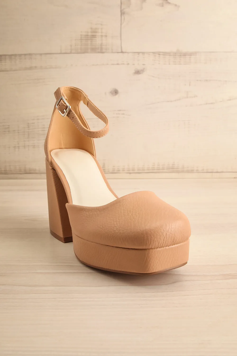 Oslaux Beige | High-Heeled Platform Shoes