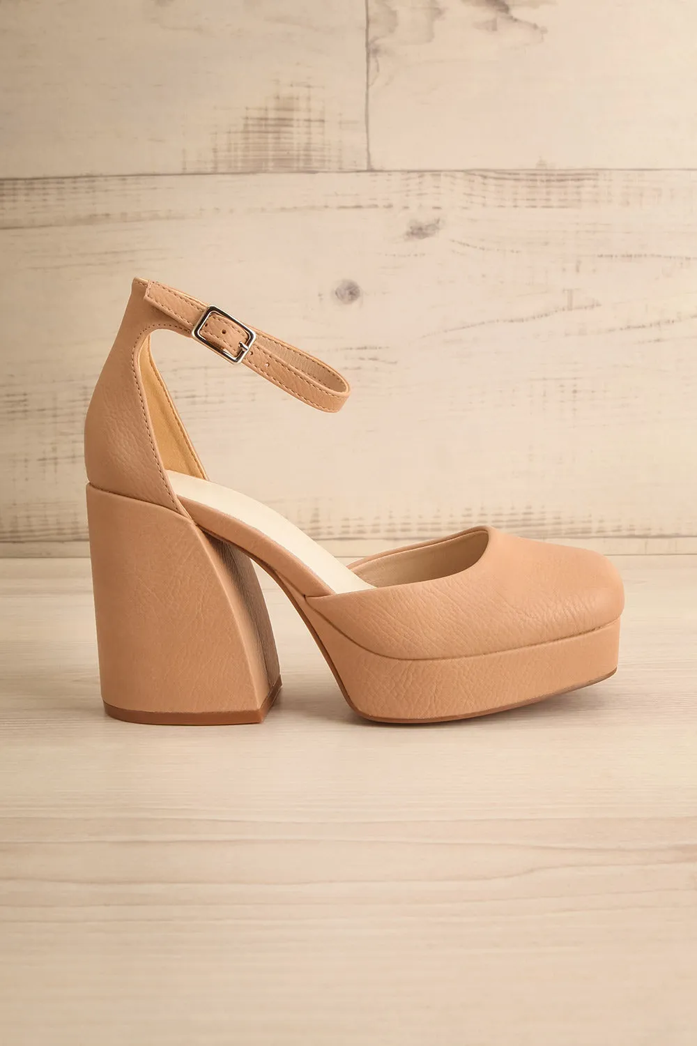 Oslaux Beige | High-Heeled Platform Shoes