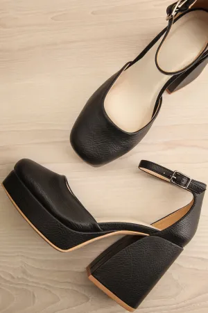 Oslaux Black | High-Heeled Platform Shoes