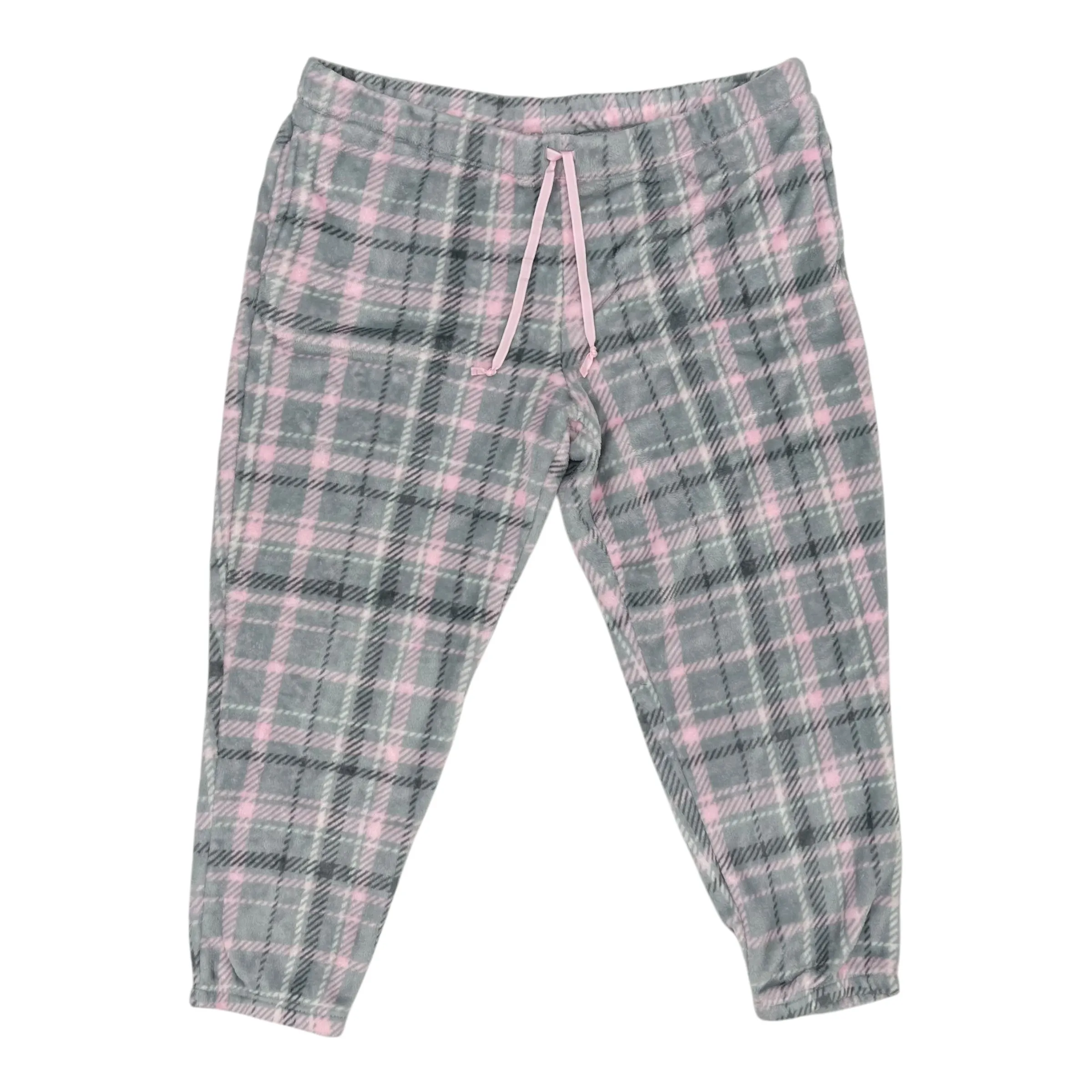 Pajama Pants By Joyspun In Grey & Pink, Size:3X