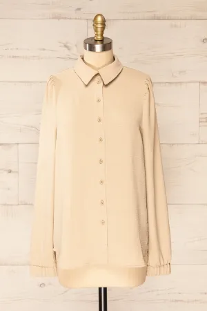 Palanga | Beige Button-Up Blouse