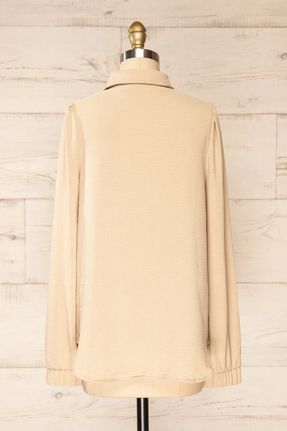 Palanga | Beige Button-Up Blouse