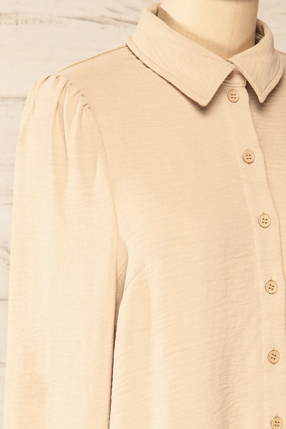Palanga | Beige Button-Up Blouse