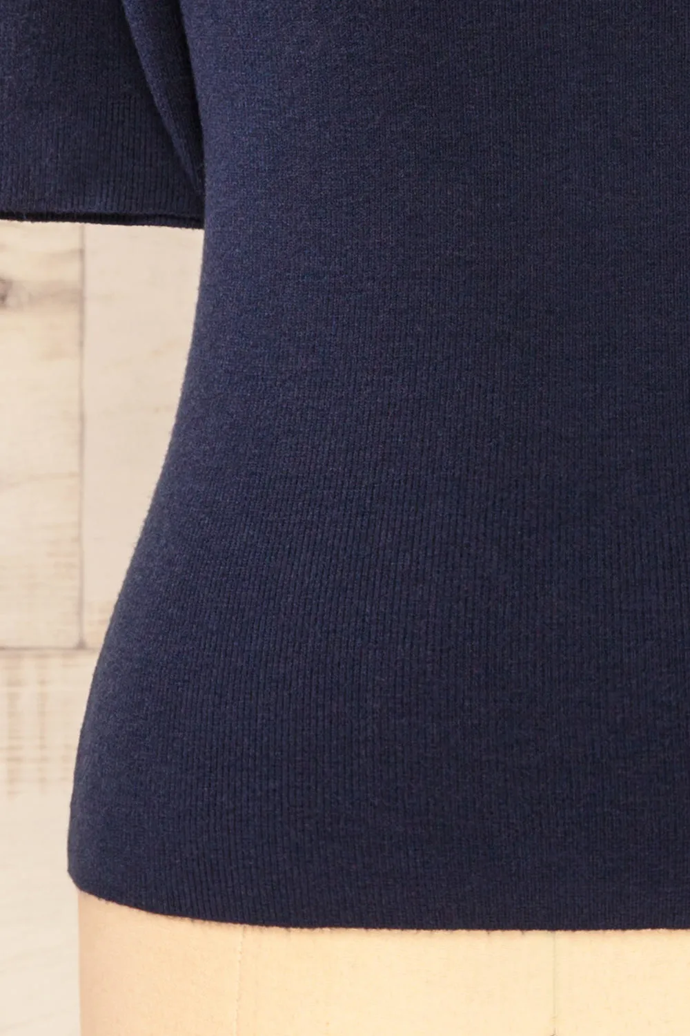 Palermo Navy | Short Sleeve Mock Neck Top