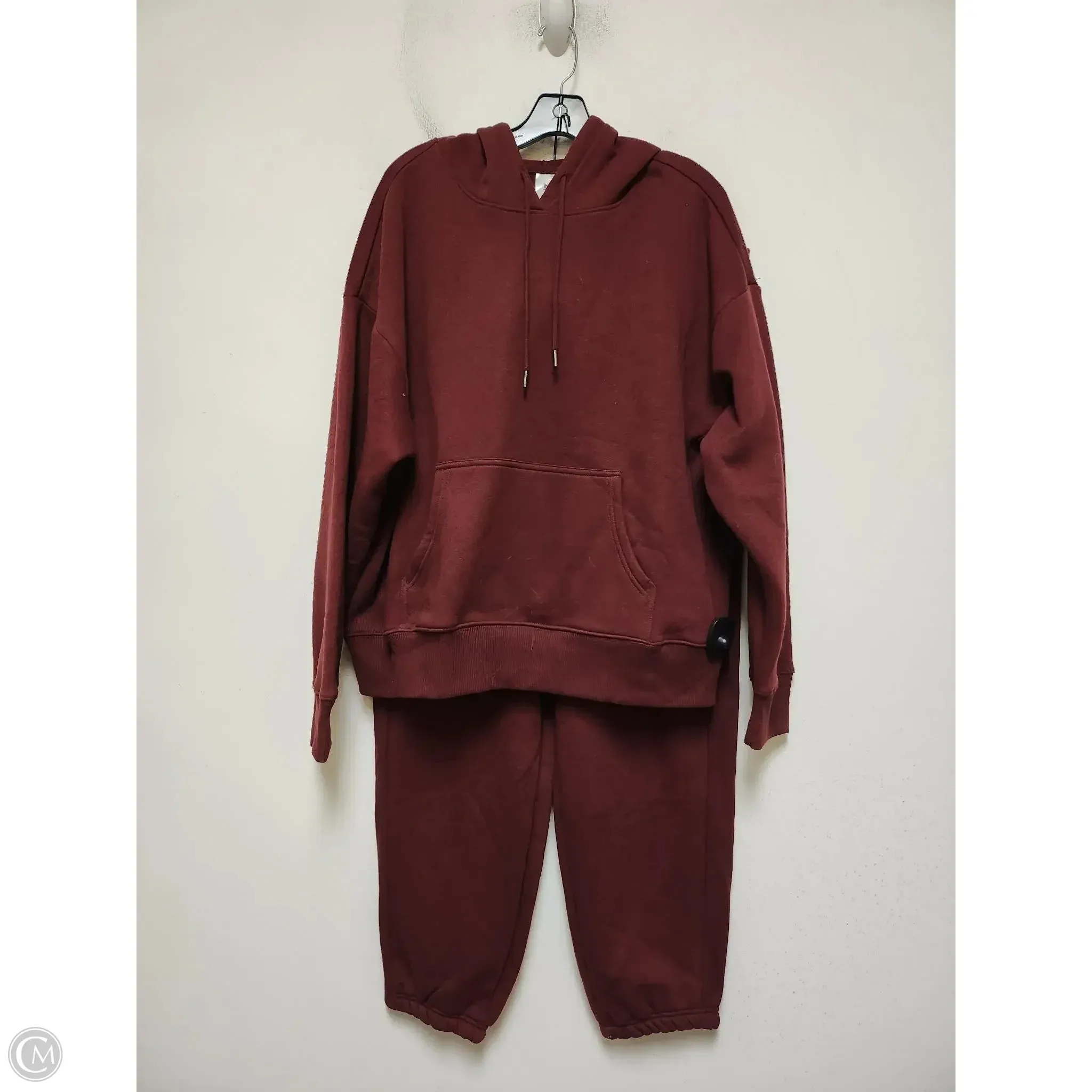 Pants Set 2pc By Members Mark In Maroon, Size: 14