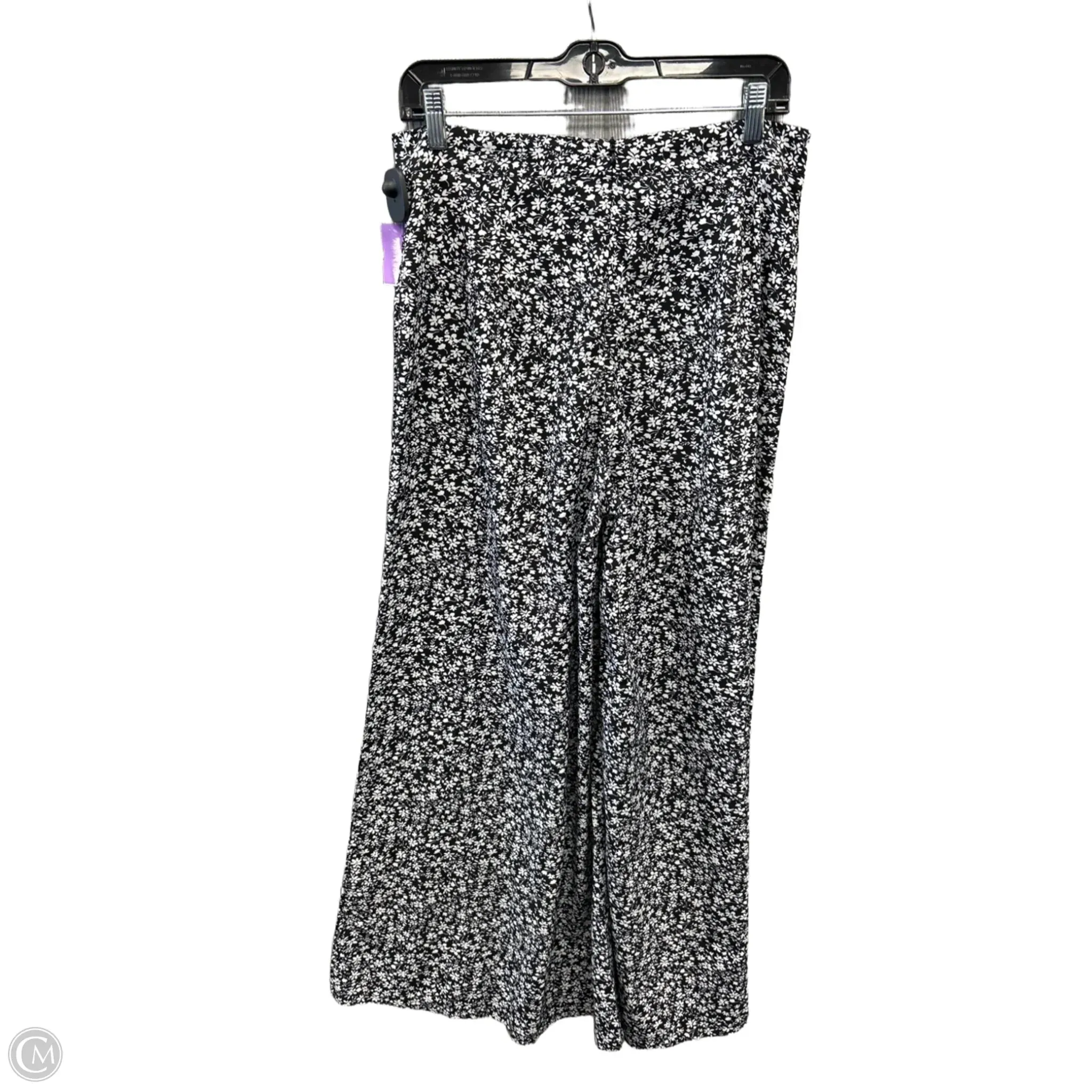 Pants Wide Leg By Shein In Black & White, Size: 8