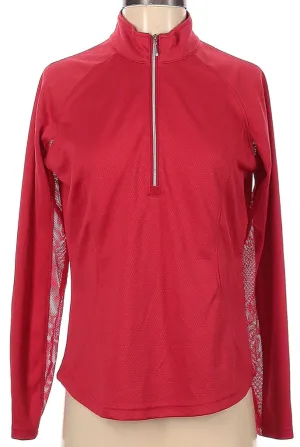 Pebble Beach Red 1/4 Zip Sun Shirt Size S