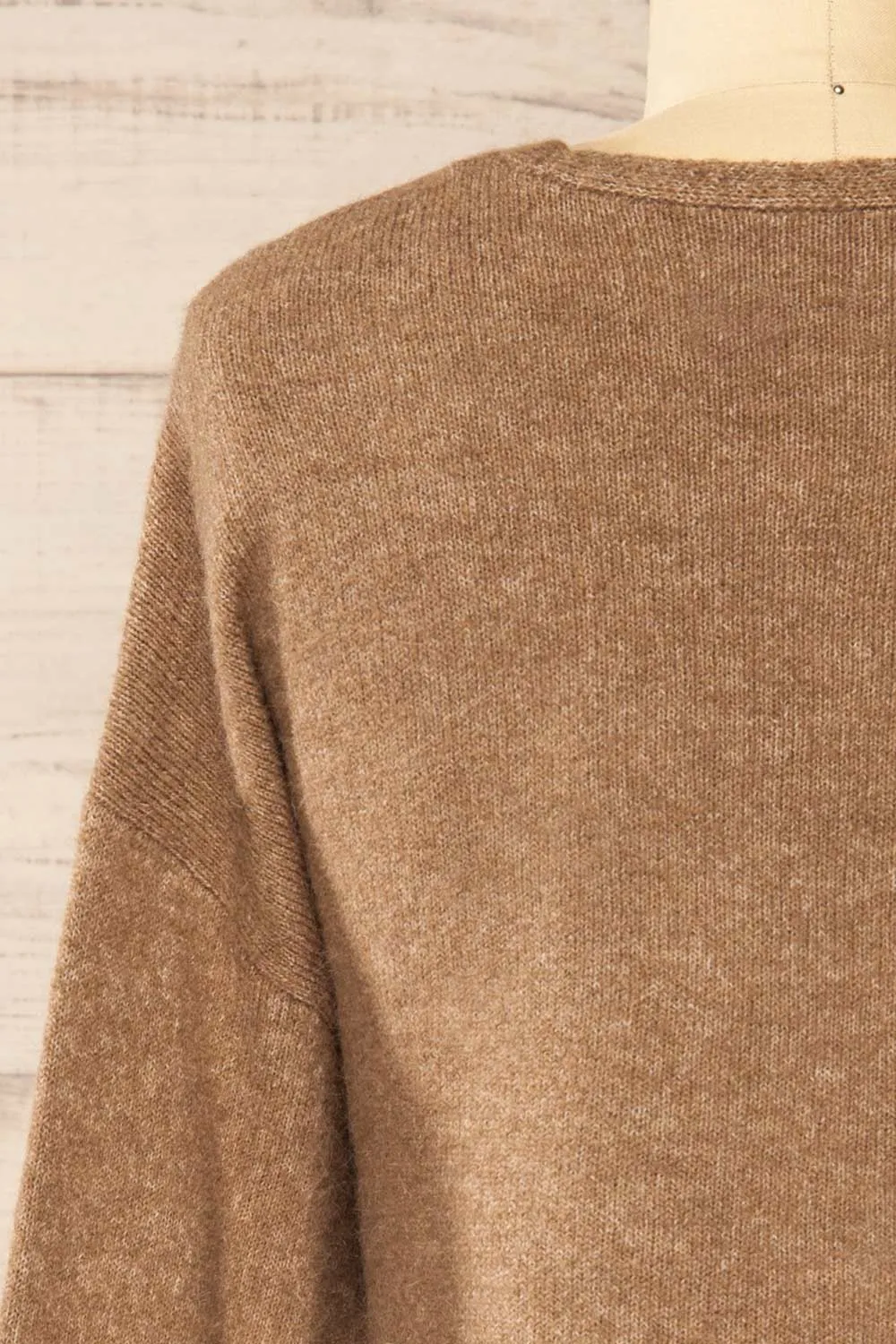 Perceval Taupe | Double-Breasted Knit Cardigan