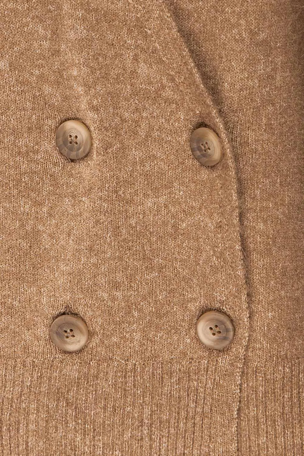 Perceval Taupe | Double-Breasted Knit Cardigan