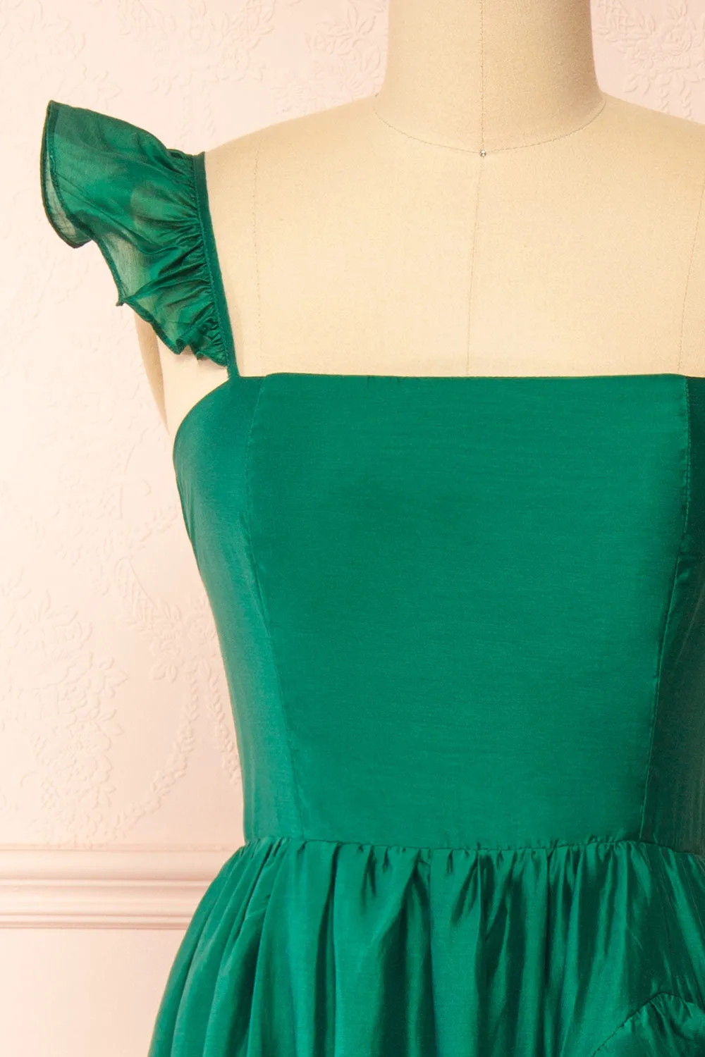 Phyllosia Green | Maxi Dress w/ Ruffles