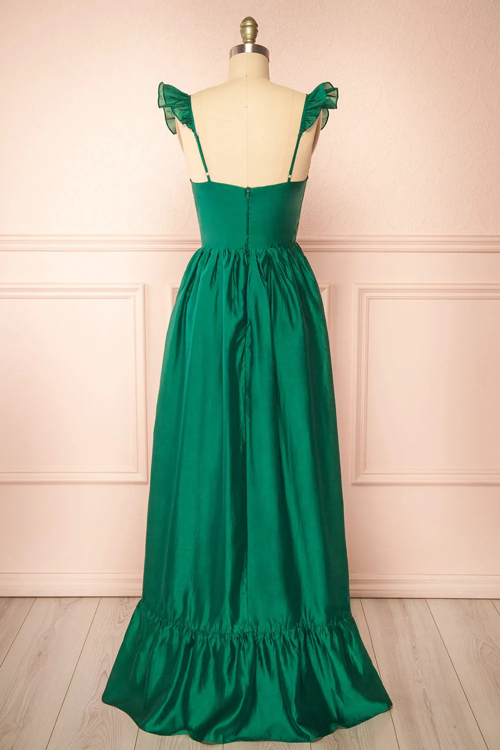 Phyllosia Green | Maxi Dress w/ Ruffles