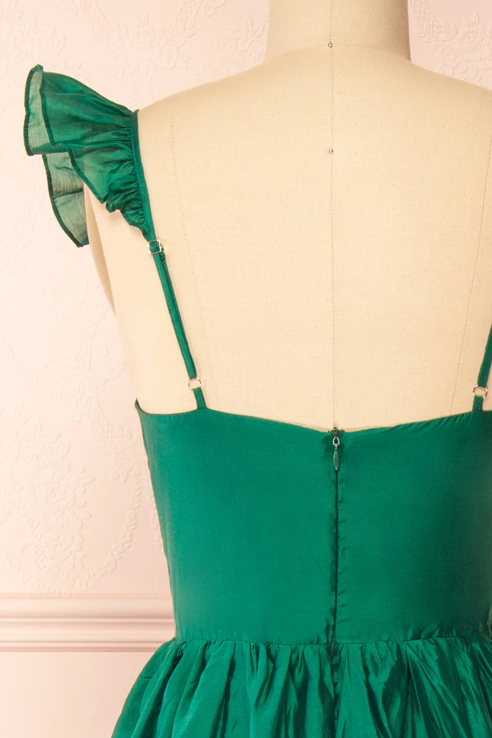 Phyllosia Green | Maxi Dress w/ Ruffles