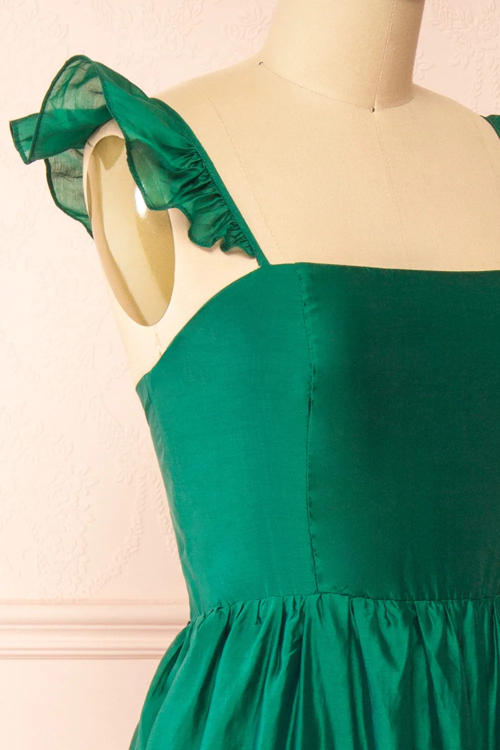 Phyllosia Green | Maxi Dress w/ Ruffles