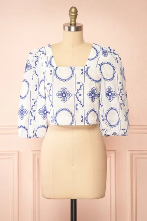 Pixy | Crop Top w/ Embroidery