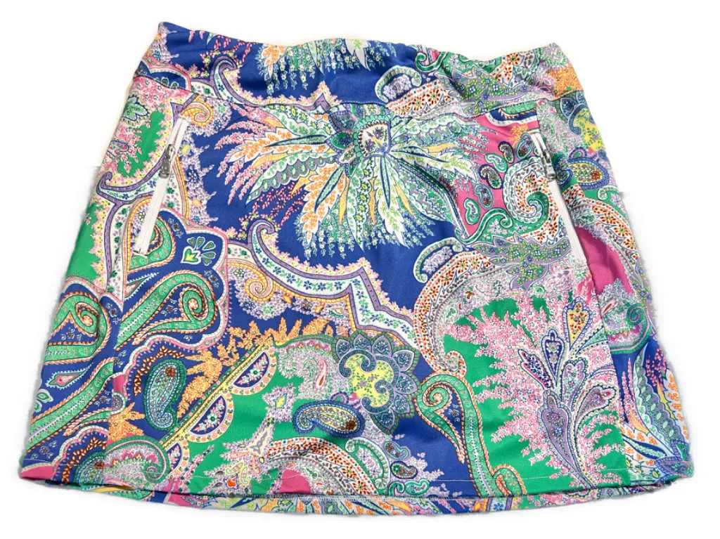 Polo Ralph Lauren Green & Blue Paisley Print Golf Skort Size XS