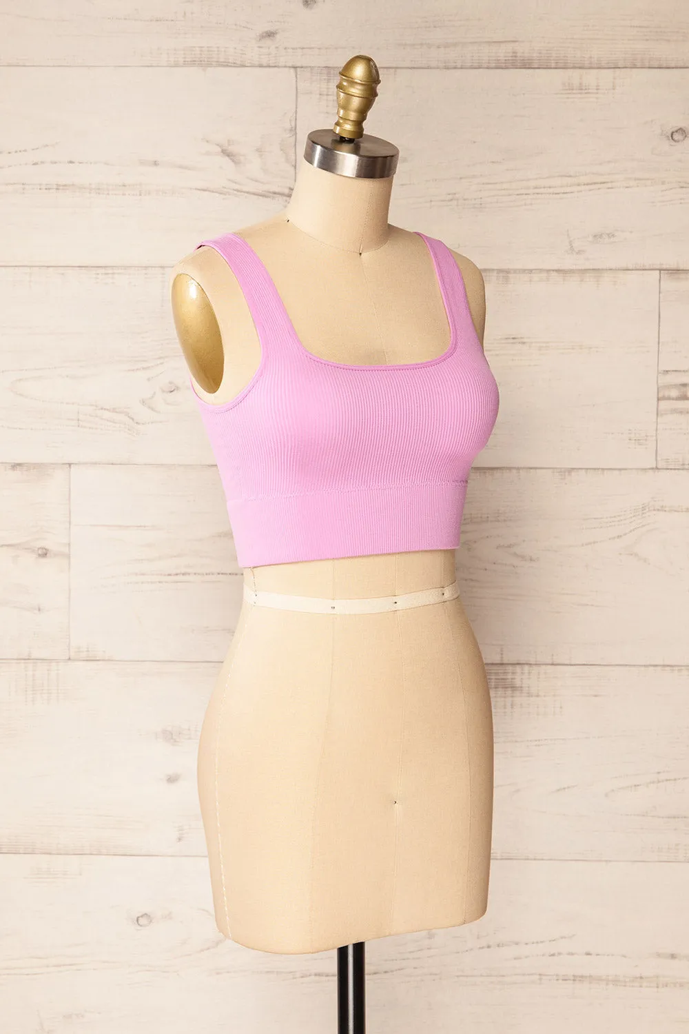 Pompei Pink | Padded Ribbed Cami Top