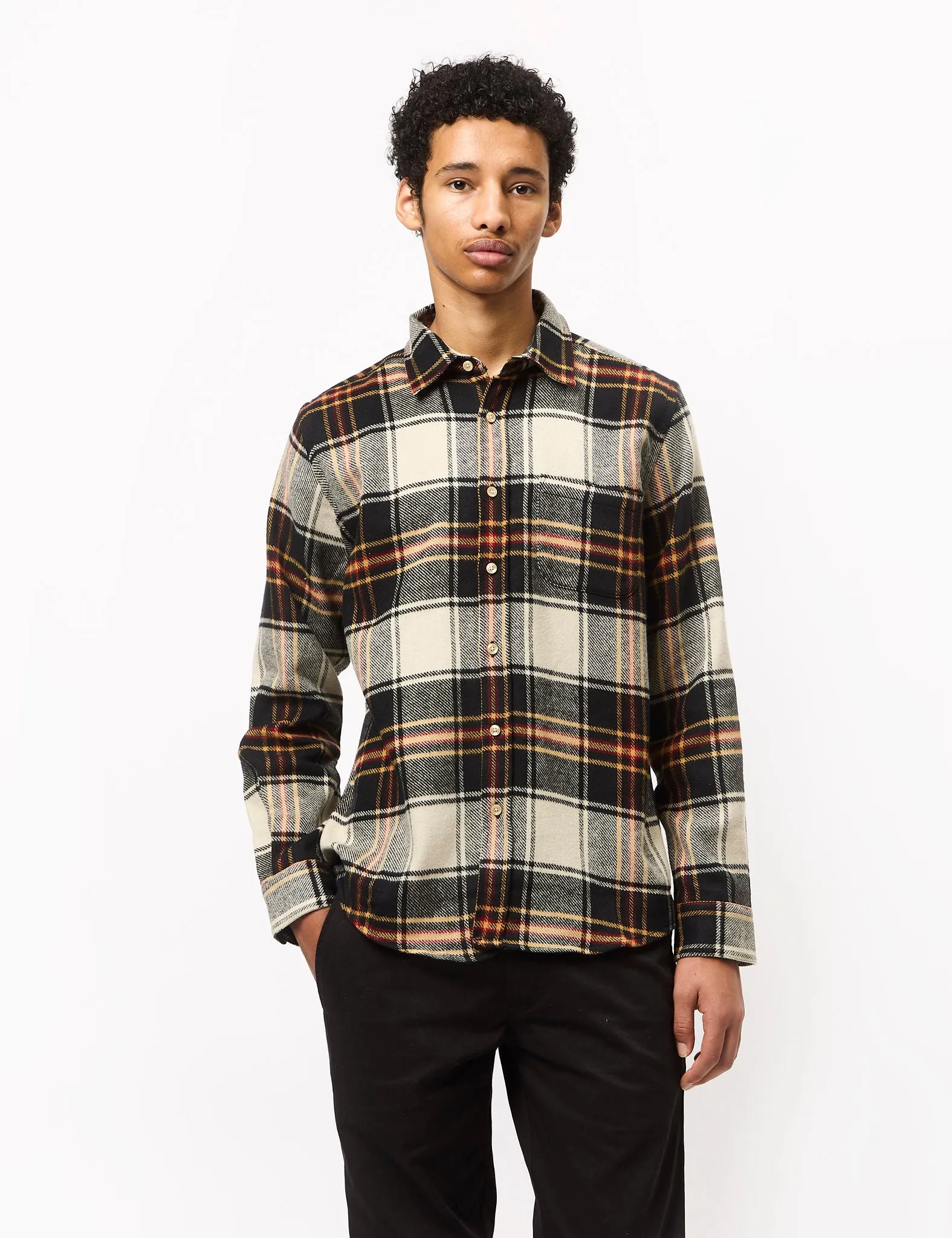 Portuguese Flannel Arc Shirt - Black/Grey/Red
