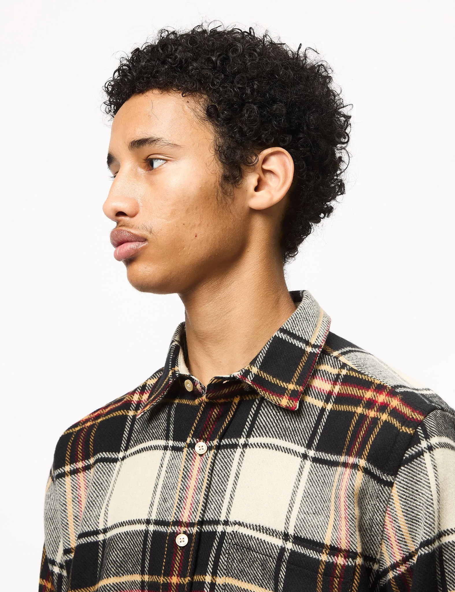 Portuguese Flannel Arc Shirt - Black/Grey/Red