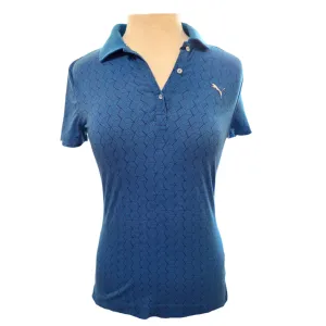 Puma Turquoise Blue Patterned Golf Polo Size XS MSP$60
