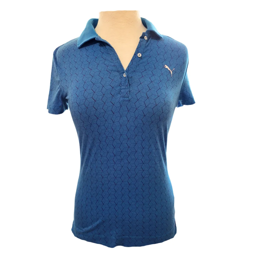 Puma Turquoise Blue Patterned Golf Polo Size XS MSP$60