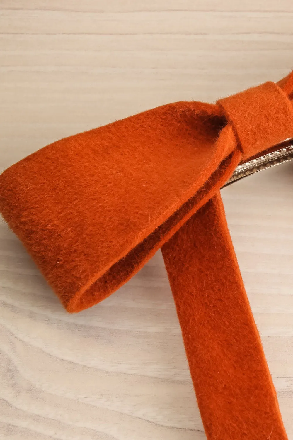 Purimosa Rust | Felt Bow Hair Clip