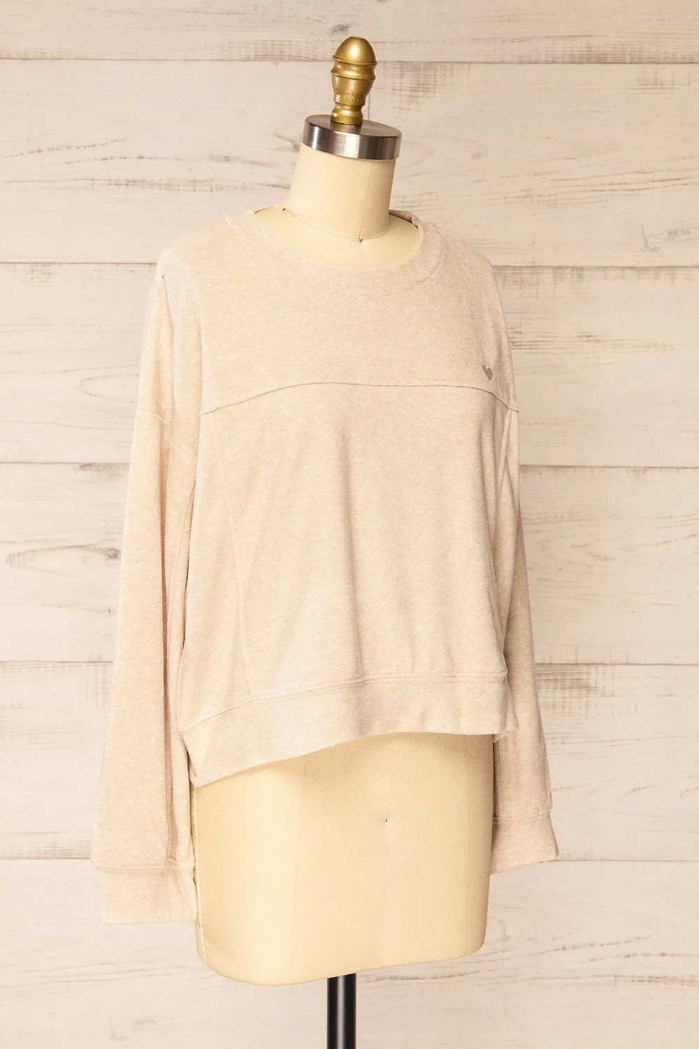 Qarth Beige | Oversized Round Neck Sweater