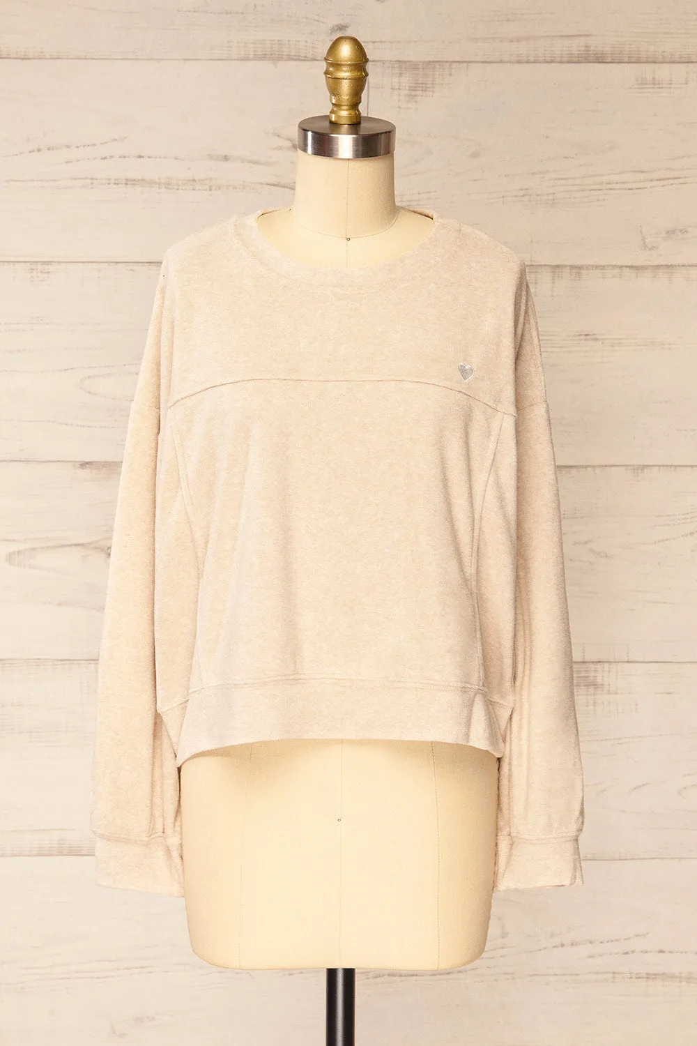 Qarth Beige | Oversized Round Neck Sweater