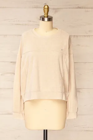 Qarth Beige | Oversized Round Neck Sweater