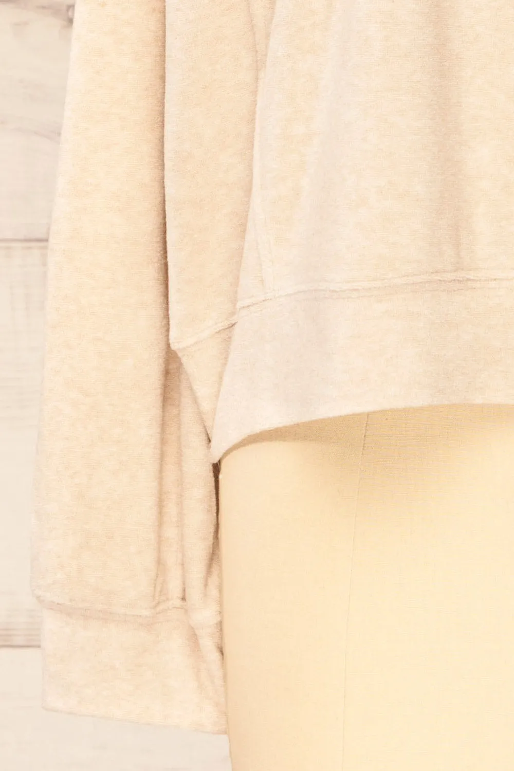 Qarth Beige | Oversized Round Neck Sweater
