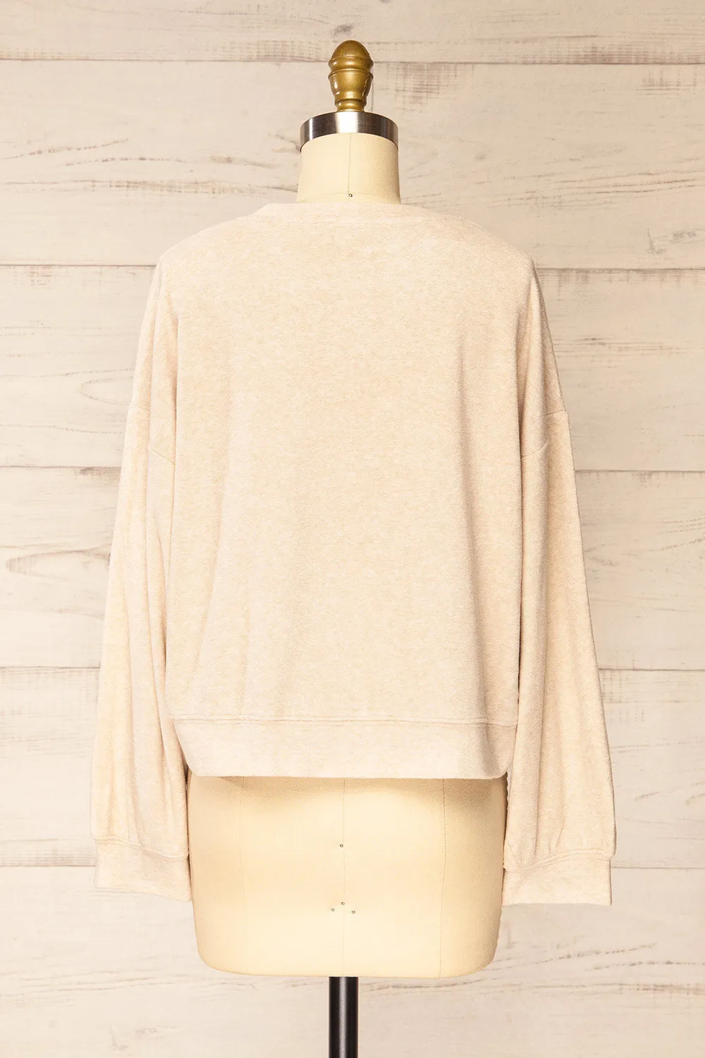 Qarth Beige | Oversized Round Neck Sweater