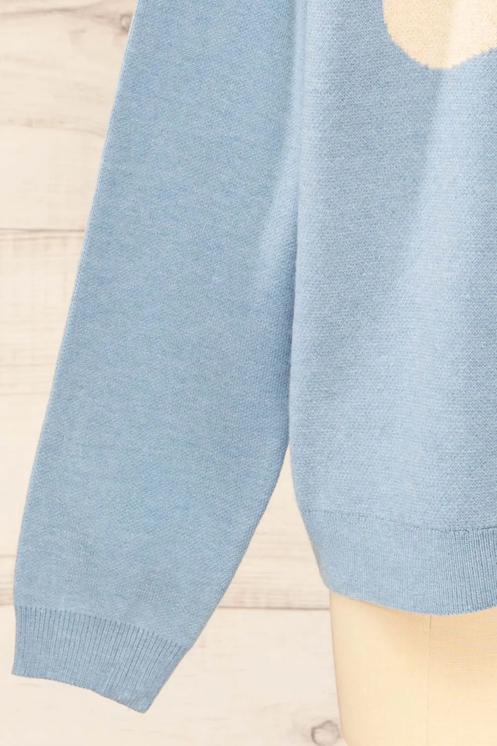 Rambouillet | Blue Knit Crewneck w/ Flower Detail