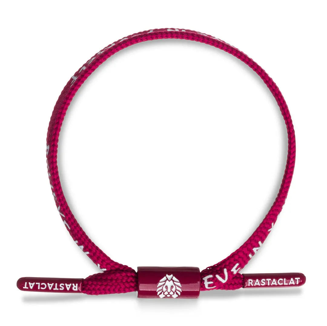 Rastaclat Original Hand Assembled Red Believe In Yourself Adjustable Single Lace Bracelet
